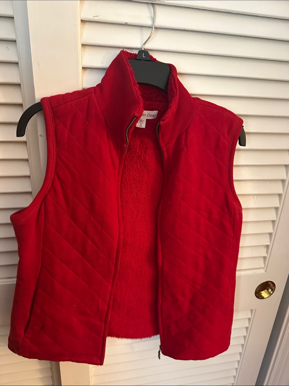 Coldwater Creek Red Quilted Fleece Vest